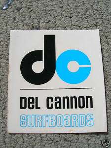 vintage Del Cannon surfboard decal surfing 60s surf  