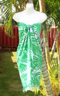   Palm Leaves Hawaiian Hawaii Cruise Cover up Wrap Tube Dress  