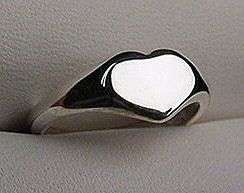 Solid .925 Sterling Silver Heart Ring   FREE CUSTOM ENGRAVING Sizes 1 