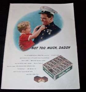 1943 AD WWII MARS MILKY WAY CANDY BAR MARINE OFFICER AND SON  