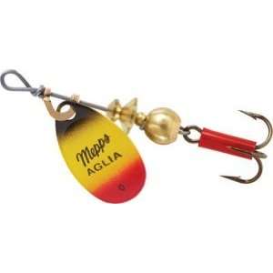  Mepps 1/12 AGLIA SPINNER, Black/Yellow/Red Lure Treble 