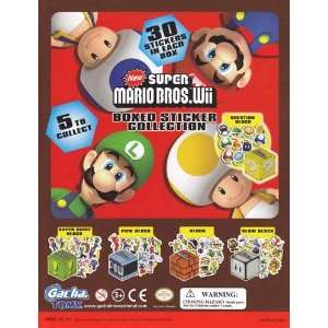 Super Mario Bros. Wii Boxed Sticker Collection Set of 5 Vending Toys 