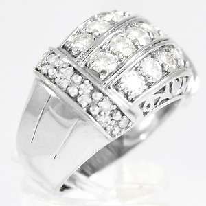   Round Moissanite Fashion Band Ring 14K White Gold 1.9 carat tw  