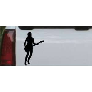 Black 18in X 10.8in    Guitar Player Silhouette Silhouettes Car Window 