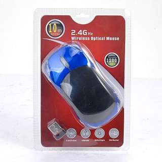 10M Car Shape Blue USB 2.0 Wireless Optical Mouse Mice  