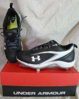 UNDER ARMOUR GLYDE III WOMENS ST SOFTBALL CLEATS/SHOES BLACK/WHITE 