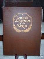 Leslies Victory Atlas World WWI 1919 1st Edition WW1 MAPS RACIAL 
