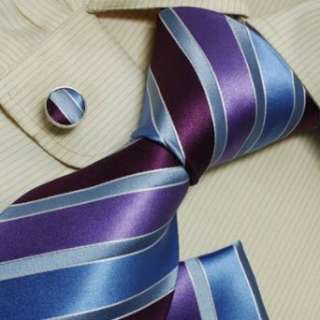  Purple ties for men blue stripes xmas gift mens style silk ties 