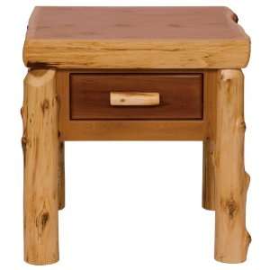   Lodge Traditional Cedar One   Drawer End Table
