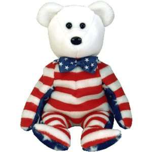  Ty Beanie Babies   Liberty the White Teddy Bear (USA 