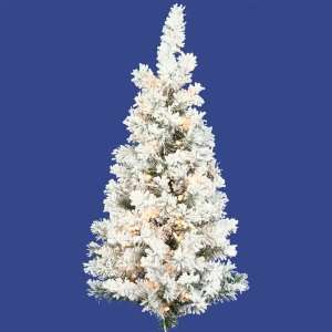 com 3 ft. PVC Christmas Tree   Flocked White on Green   Alaskan Pine 