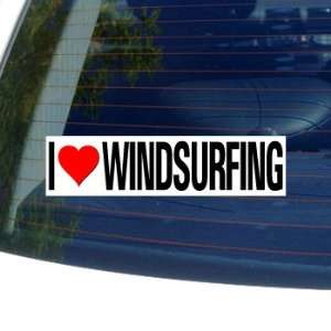  I Love Heart WINDSURFING   Window Bumper Sticker 